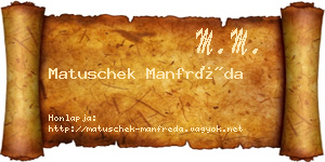 Matuschek Manfréda névjegykártya